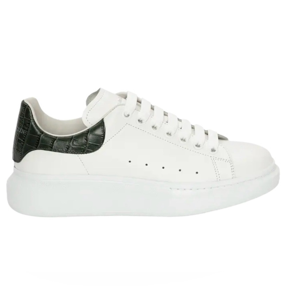Alexander McQueen Oversized Sneaker 'White Forest Green Crocodile' | EU 40 / US